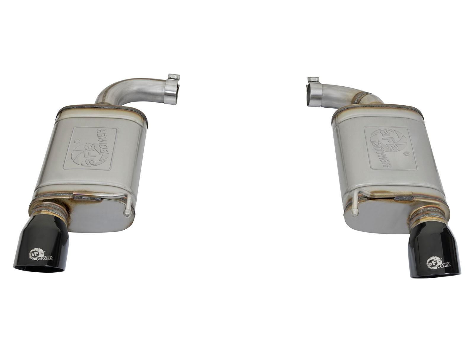 AFE MACH Force-Xp Axle-Back Exhaust System w/ Black Tips (2015-2026 Mustang Ecoboost Non Active / V6) - 49-43085-B