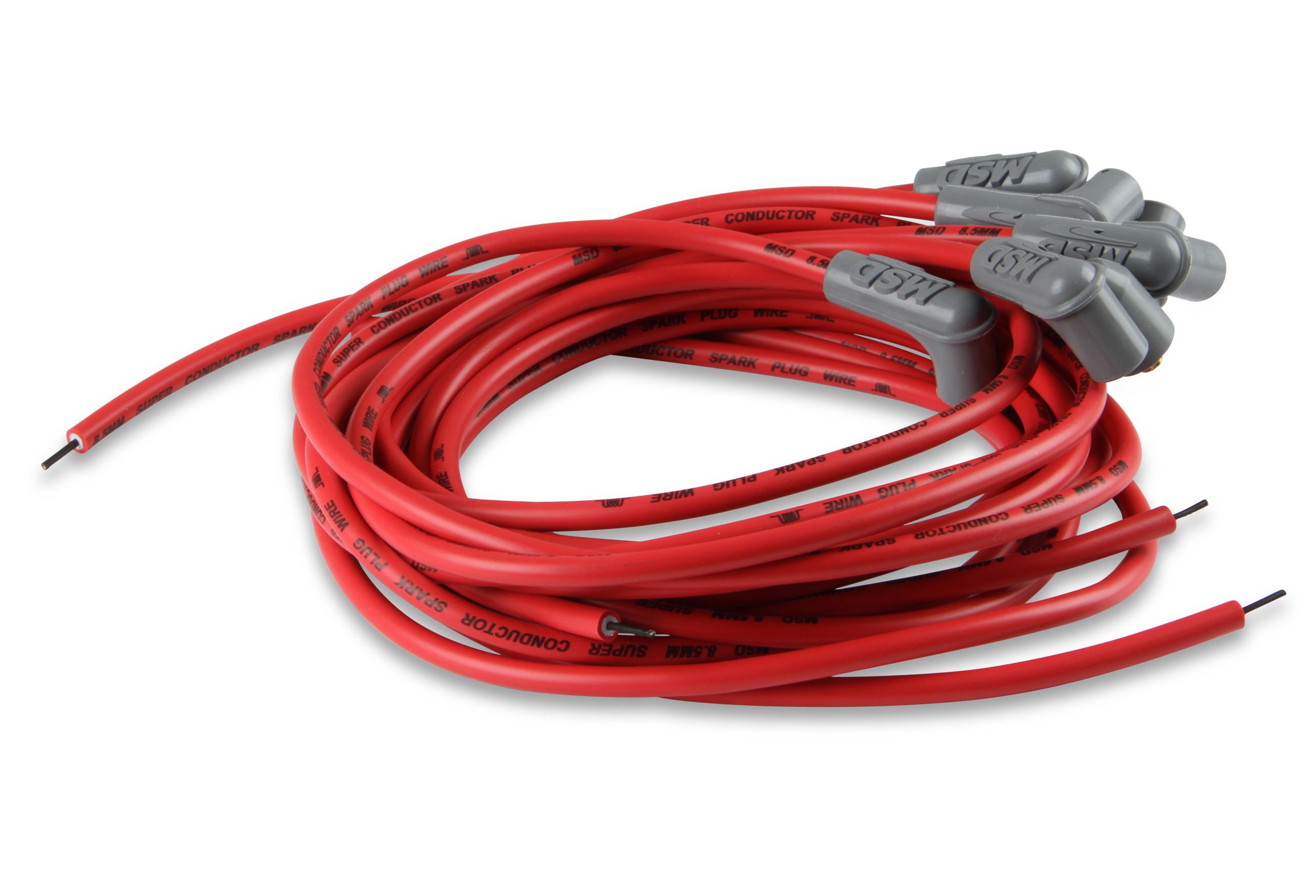 Msd 31239 Wire Set, Super Conductor, 8-Cyl. 90° Plug, Socket/Hei Cap