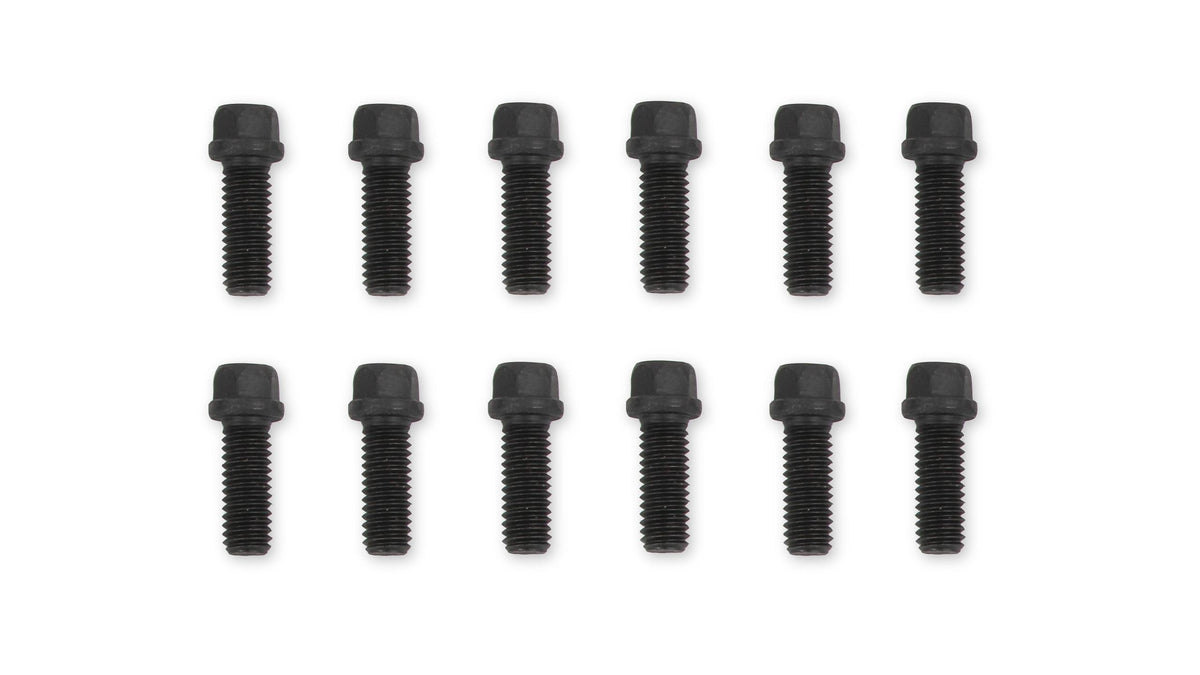 Mr. Gasket Header Bolts -3/8-16 x 1 Inch Hex Head - Black Oxide.  - 917