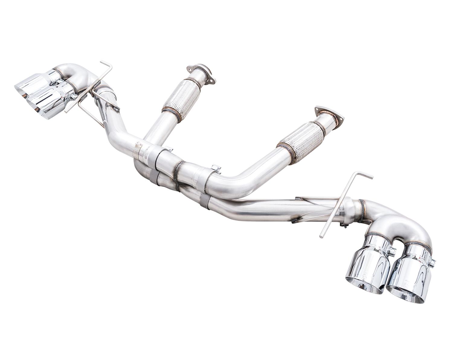 AWE Track Edition Exhaust - Quad Chrome Silver Tips (2020-2024 Corvette C8) - 3020-42080