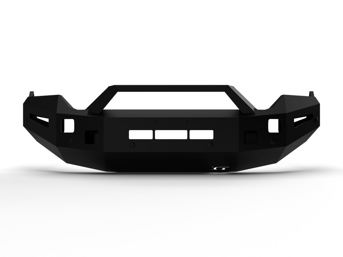 ICI Front Bumper 45lb shell, reinforced 3/16 inch 5052 Aluminum plating - steel brackets - (2013-2017 1500) - AL-FBM96DGN-RT