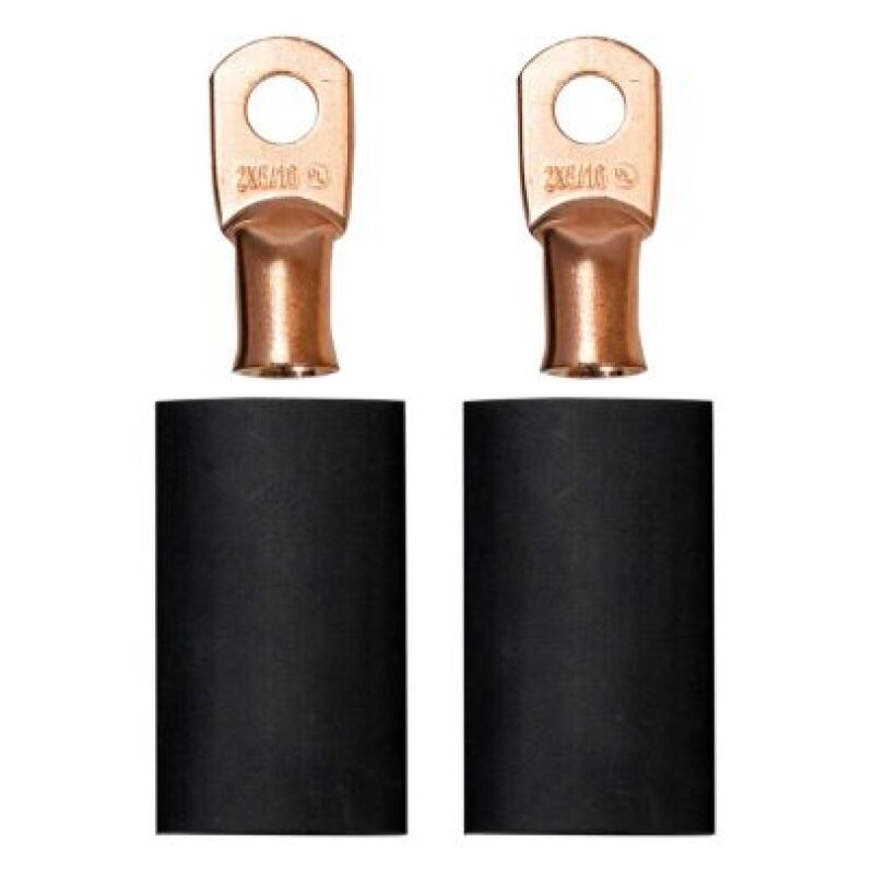Moroso BATTERY CABLE TERMINAL KIT, CRIMP OR SOLDER, FOR 2 GA WIRE, 5/16 DIA STUD, 2 PACK - 74164