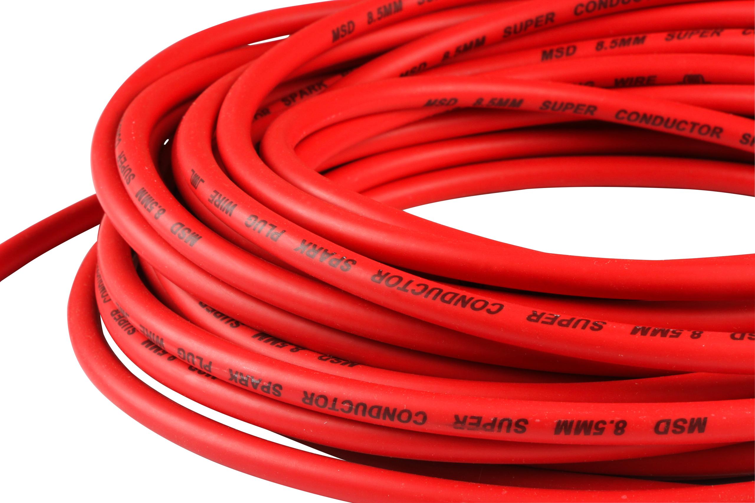 Super Conductor Spark Plug Wire, Red 8.5mm, 50 Ft.  - 34029
