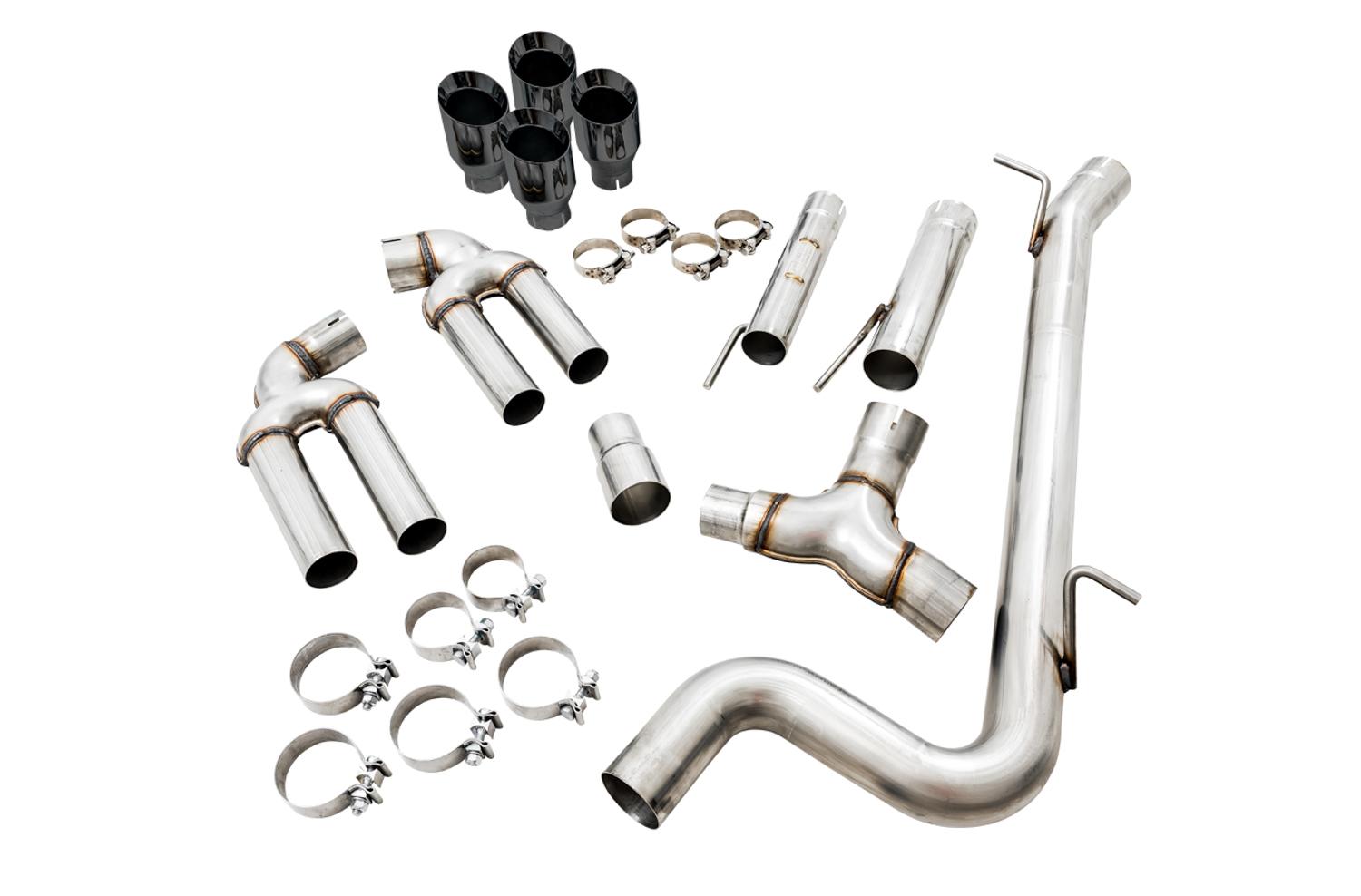 AWE Track Edition Exhaust for Audi 8V S3 - Diamond Black Tips, 102mm - 3015-43150
