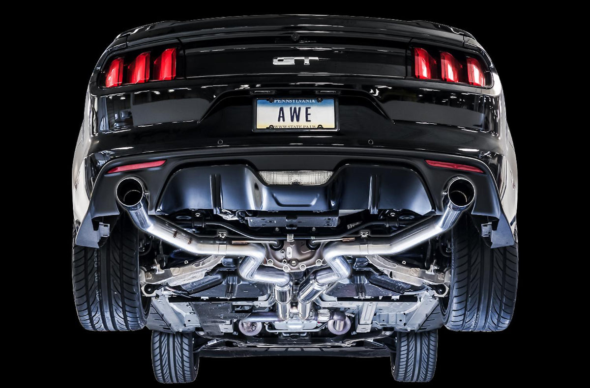 AWE 3020-32028 2015-2017 Mustang GT Non-Active Catback Exhaust Track (Chrome Tips)