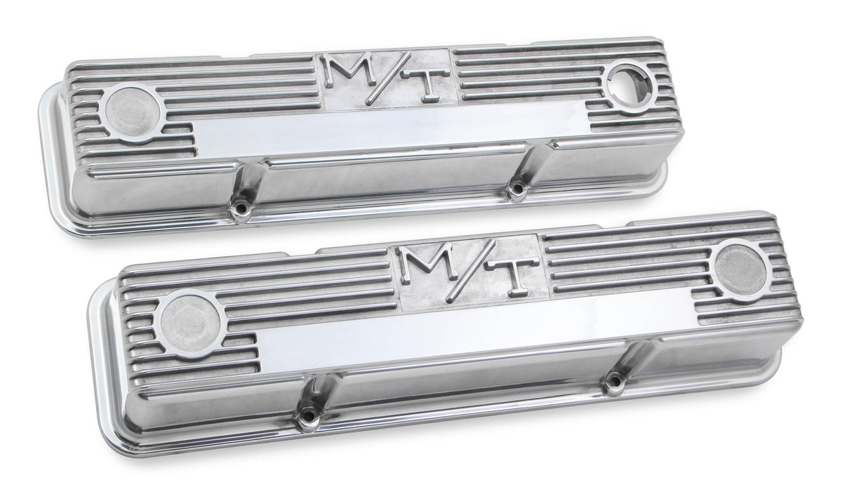 Holley M/T Valve Covers for Chevy small block engines - Polished.  - 241-82