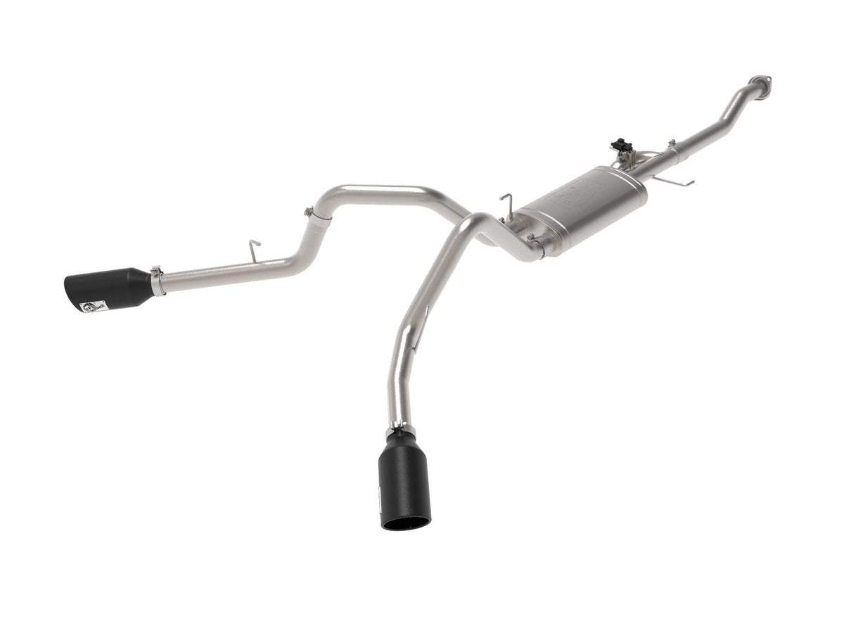AFE Gemini XV Cat-Back Exhaust System w/ Dual Black Tip (2015-2020 F-150) - 49-33123-B