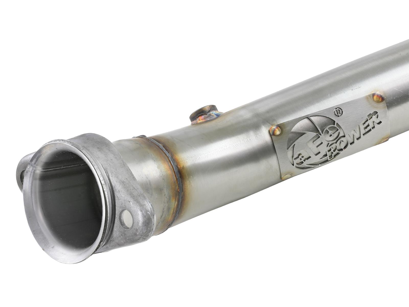 AFE Twisted Steel Mid Pipe 3 IN 304 Stainless Steel w/ Cat Chevrolet Corvette (C7) & Z06 14-17 V8-6.2L/6.2L (sc) LT1 - 48-34130-1YC