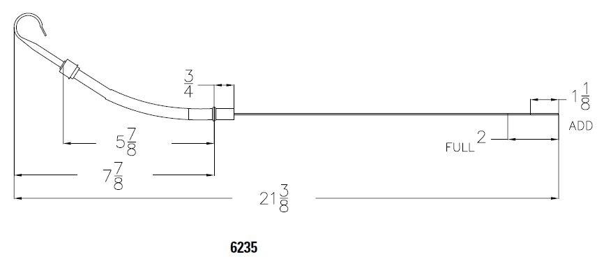 Mr. Gasket Engine Oil Dipstick - Chrome.  - 6235