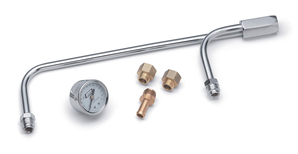 Mr. Gasket Chrome Fuel Line with Gauge.  - 1576