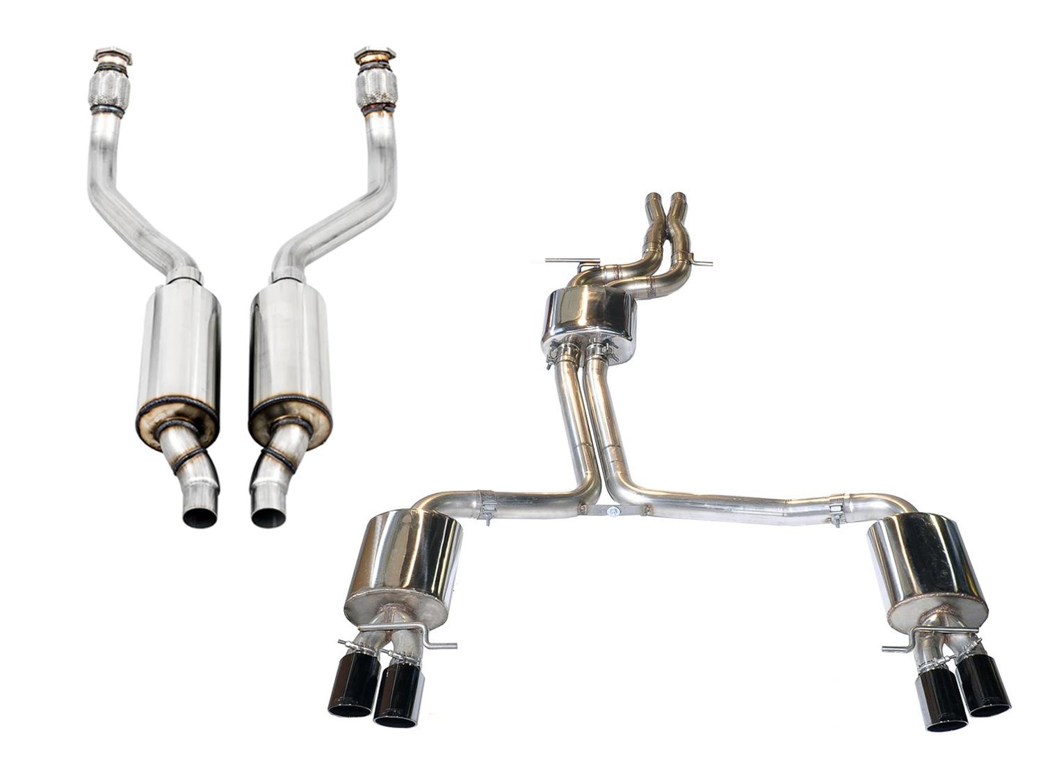 AWE Tuning B8 / B8.5 S5 Cabrio Touring Edition Exhaust - Resonated - Diamond Black Tips - 3415-43012