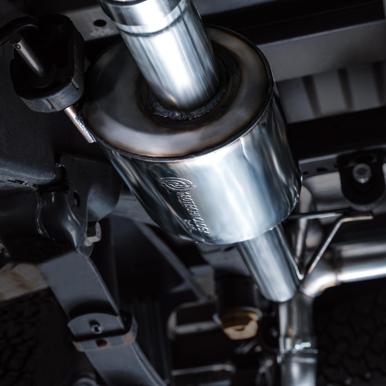 AWE 0FG Non-Resonated Catback (With Bumper Cutouts) - Diamond Black Tips (2021-2025 F-150 Tremor 3.5L / 5.0L) - 3020-33402