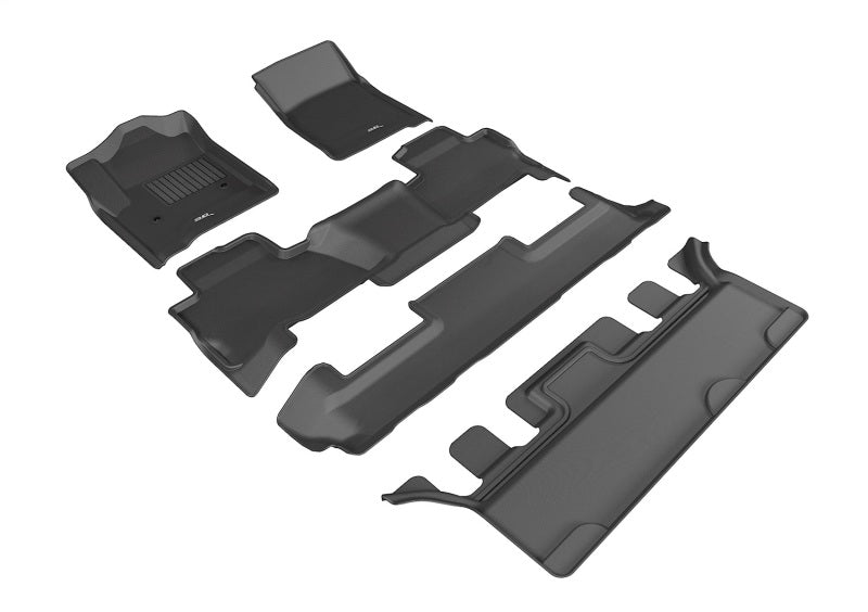 3D MAXpider 2015-2020 Chevrolet Tahoe Kagu 1st & 2nd & 3rd Row Floormats - Black