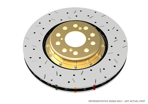 DBA Cross Drilled/Slotted Uni-Directional Rotor, Gold Hat (2005-2006 GTO) - DBA52020GLDXS