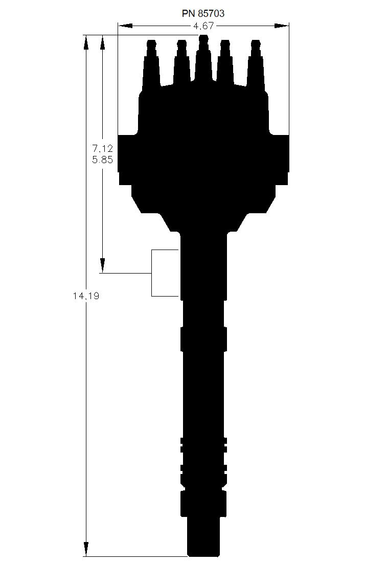 Black Small Diameter Chevy V8 Pro-Billet Distributor.  - 85703