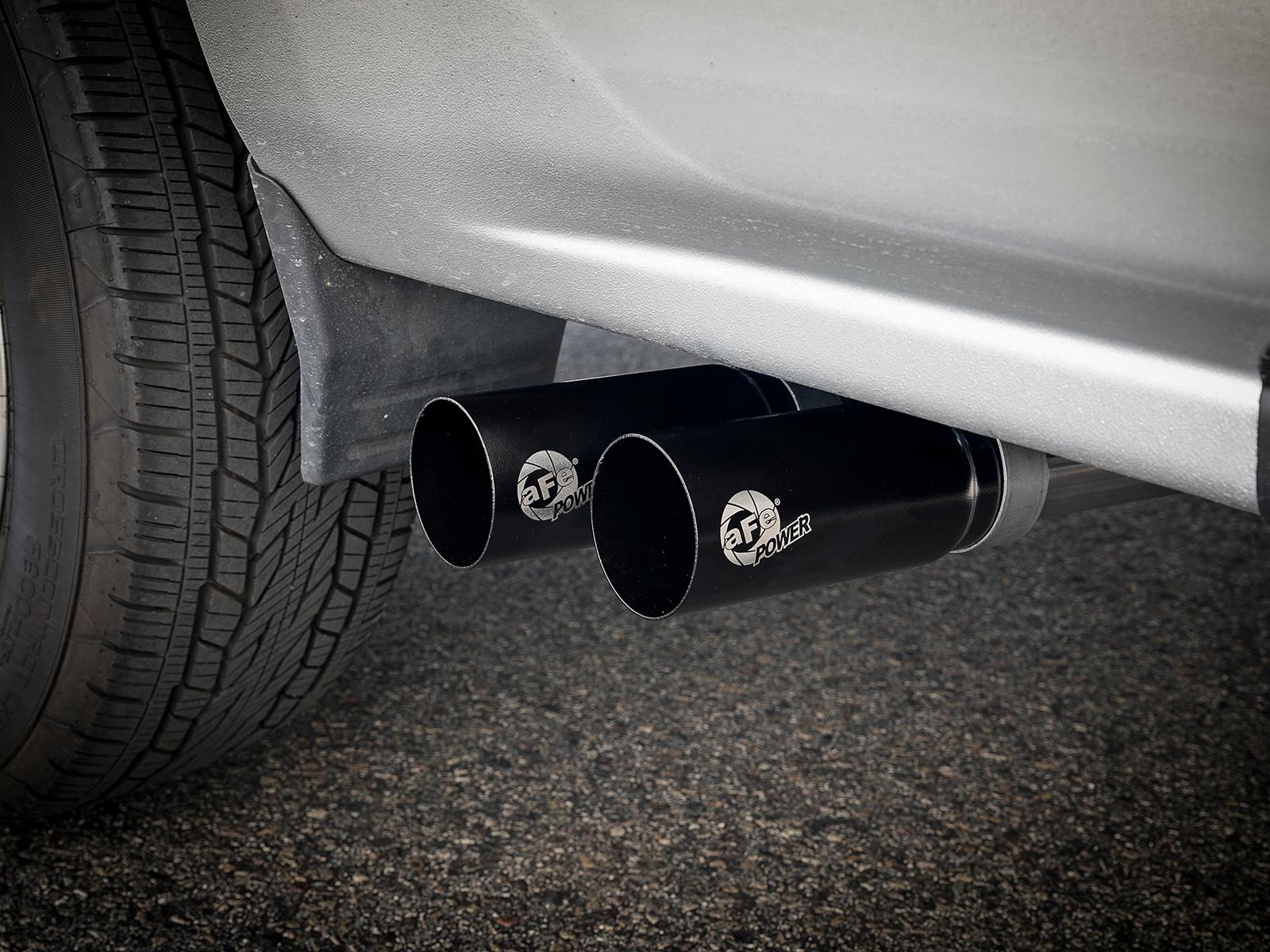 AFE Rebel Series 3 IN to 2-1/2 IN 409 Stainless Steel Cat-Back Exhaust w/ Black Tip - 49-44098-B