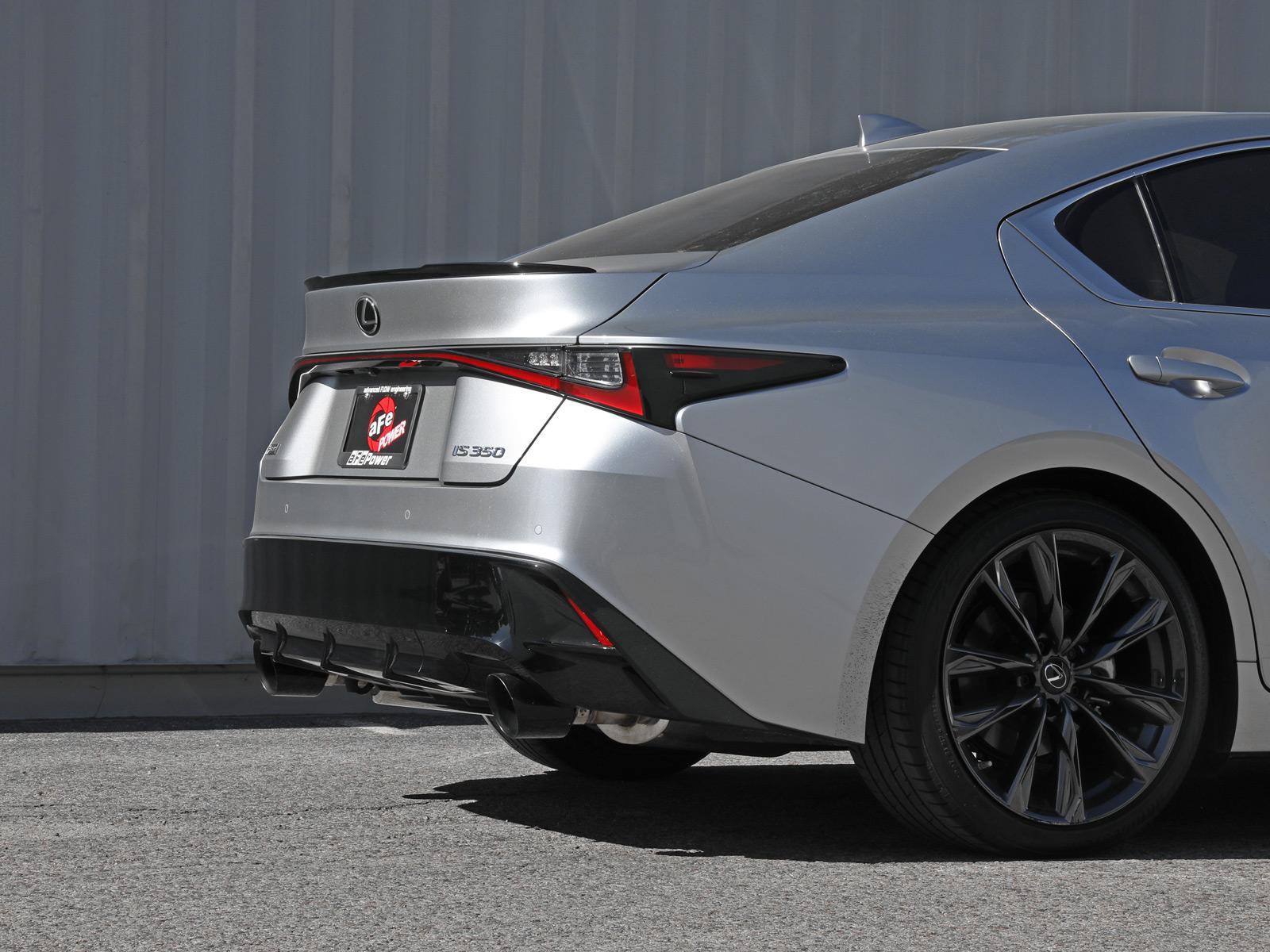 AFE Takeda 2-1/2 IN 304 Stainless Steel Axle-Back Exhaust System w/ Black Tip Lexus IS350 14-22 V6-3.5L - 49-36060-B