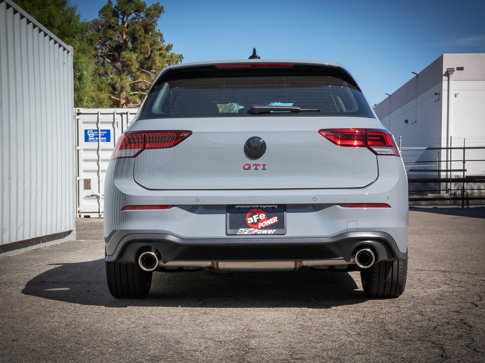 AFE Gemini XV 3 IN to 2-1/2 304 Stainless Steel Cat-Back Exhaust w/ Cut-Out Polished Volkswagen GTI (MKVIII) 22-23 L4-2.0L (t) - 49-36451-P
