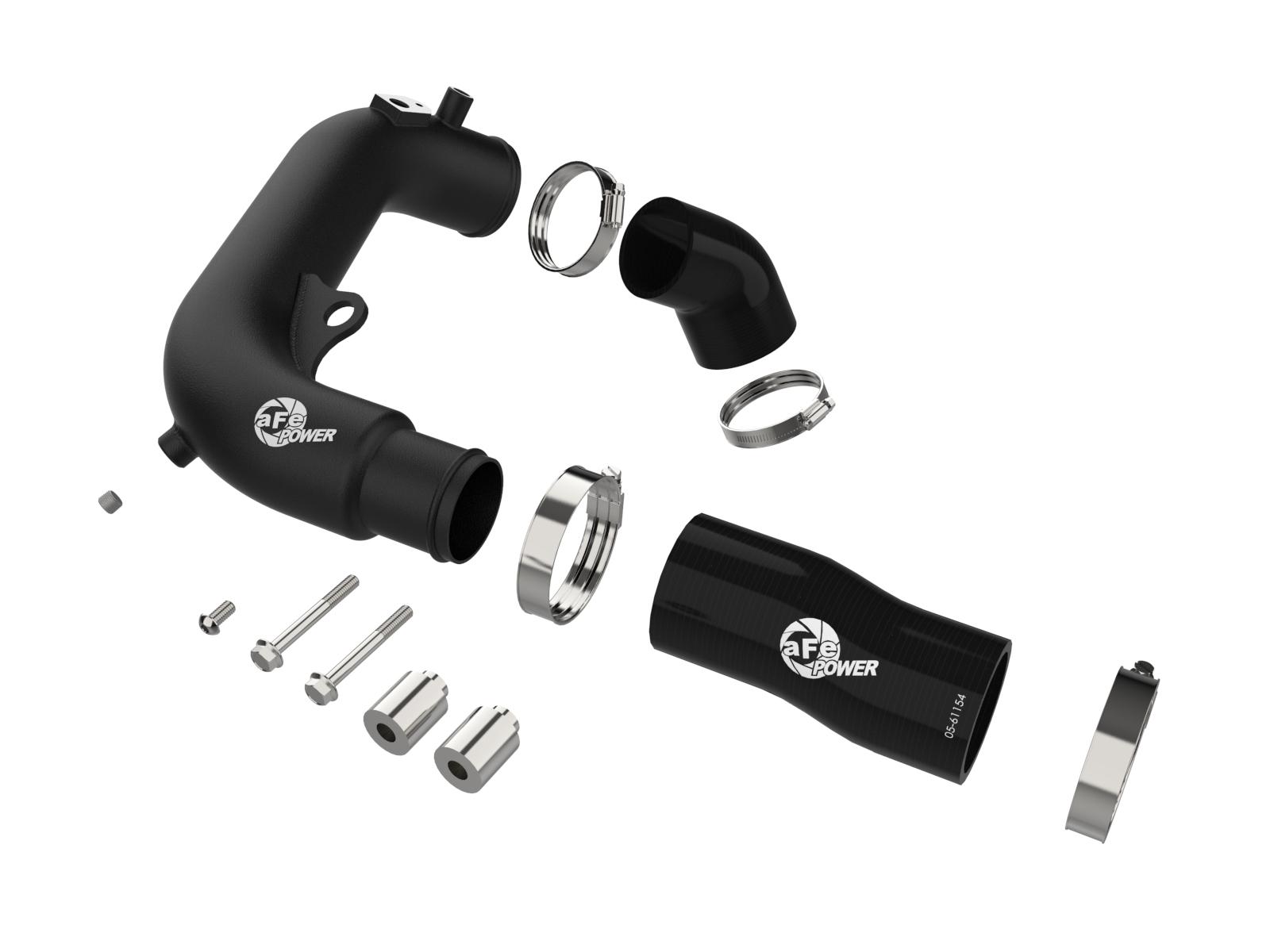 AFE BladeRunner 2-1/2 IN Aluminum Hot Charge Pipe Black (2024-2025 Wrangler) - 46-20778-B