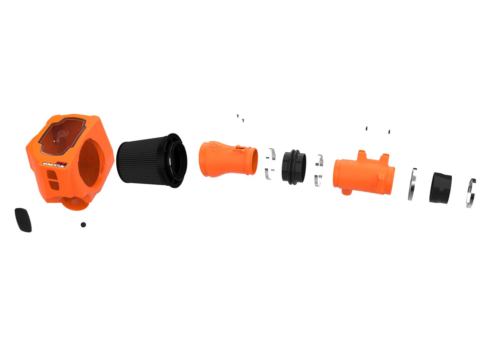 AFE Momentum GT Cold Air Intake System Orange w/ Black Pro 5R Filter (2022-2026 Ram, Jeep Fitments) - 50-70120KN