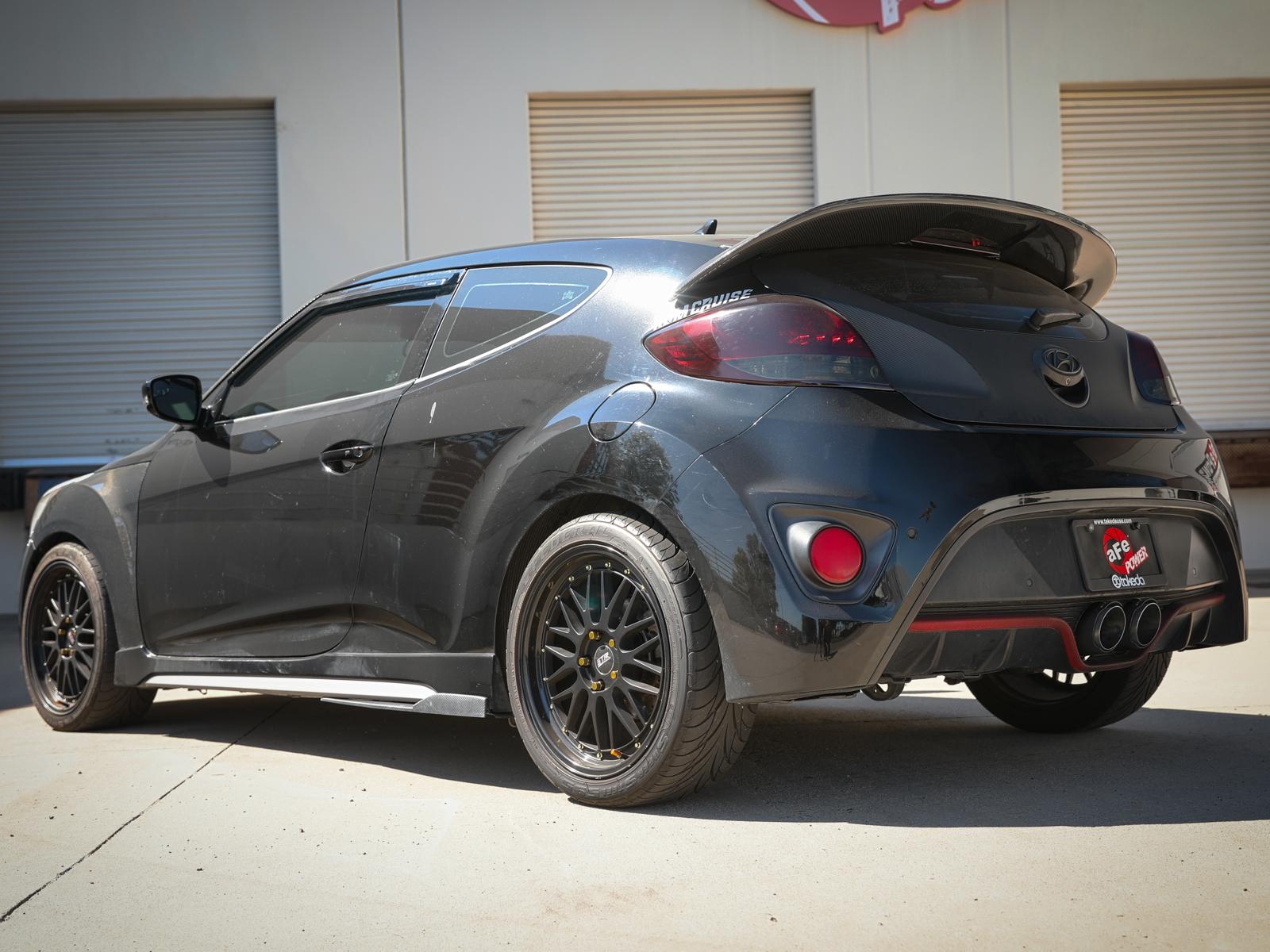 AFE Takeda Cat-Back Exhaust System w/ Dual Rear-Exit Carbon Fiber Tip (2013-2017 Veloster) - 49-37018-C