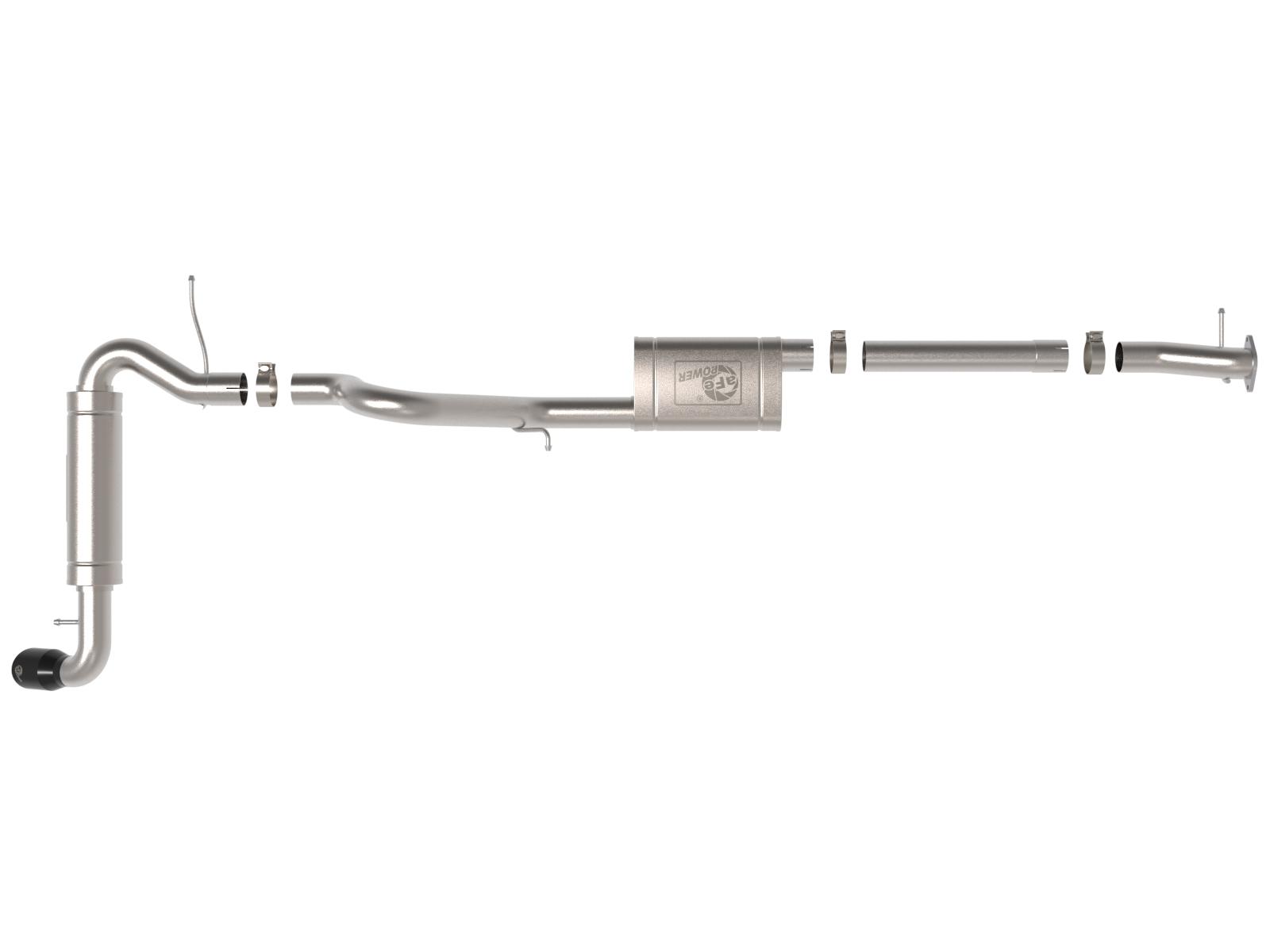 AFE 49-43136-B Apollo GT Series 3" 409 Stainless Steel Cat-Back Exhaust System w/ Black Tip (2021-2025 Bronco)