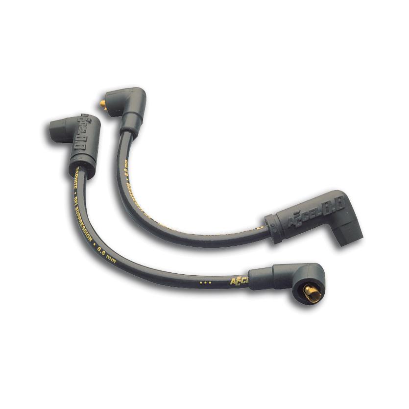 ACCEL Custom Race Wire; Motorcycle; HP Design; 8.8 mm; Spiral Core; Fits 1985-98 Harley Davidson Touring FLT/FLHT; Black; - 172090K