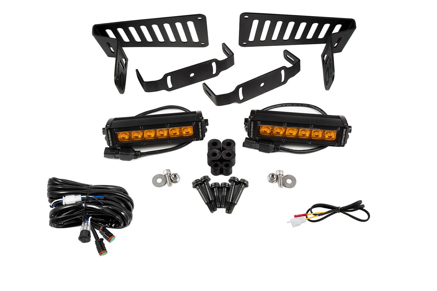 Diode Dynamics - DD6094 - Jeep 2018-2019 SS6 Cowl LED Kit Amber Driving (2018-2020 Wrangler,2020-2020 Gladiator) - DD6094