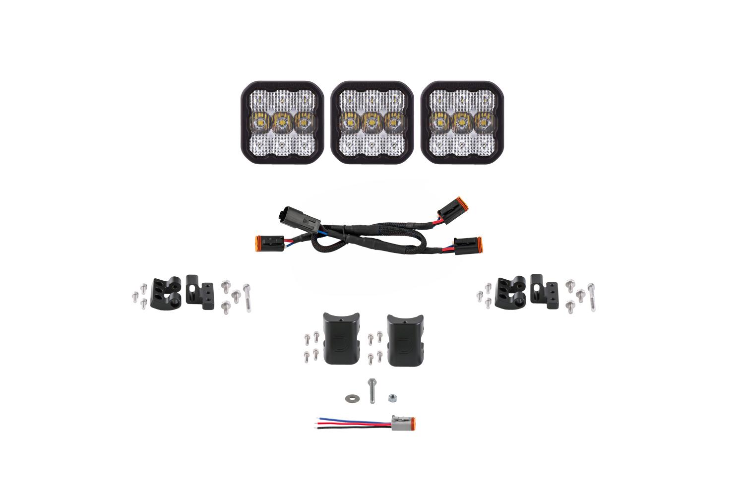 Diode Dynamics SS5 Sport Universal CrossLink 3-Pod Lightbar White Combo Diode Dynamics - DD6792
