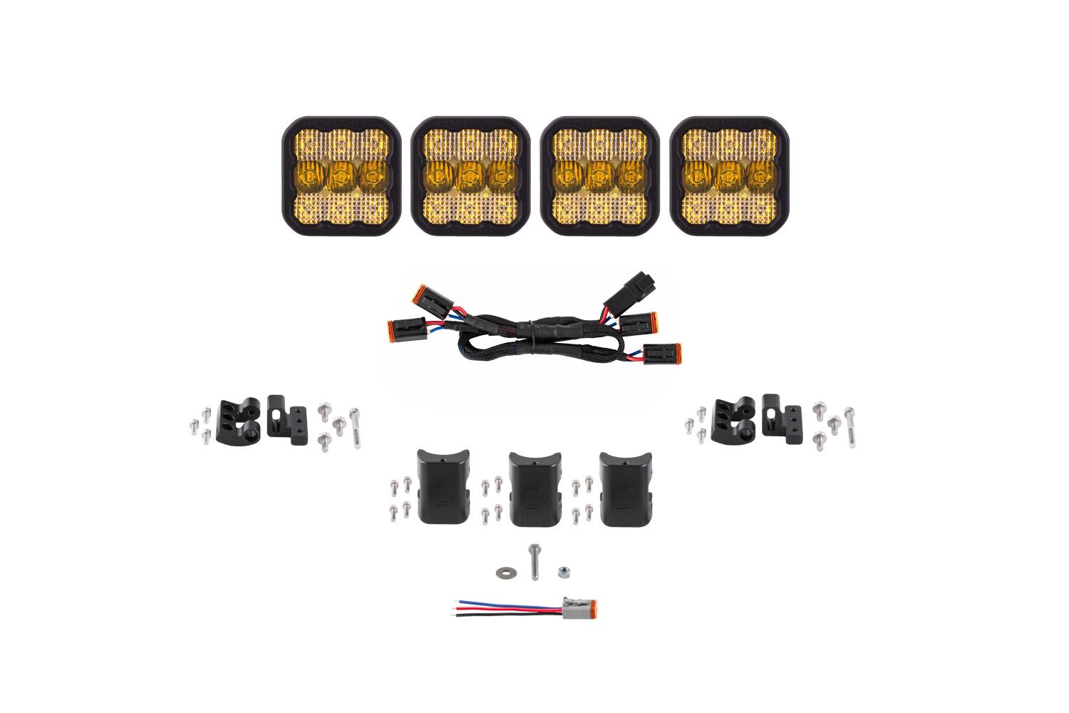 Diode Dynamics SS5 Sport Universal CrossLink 4-Pod Lightbar Yellow Combo Diode Dynamics - DD6795
