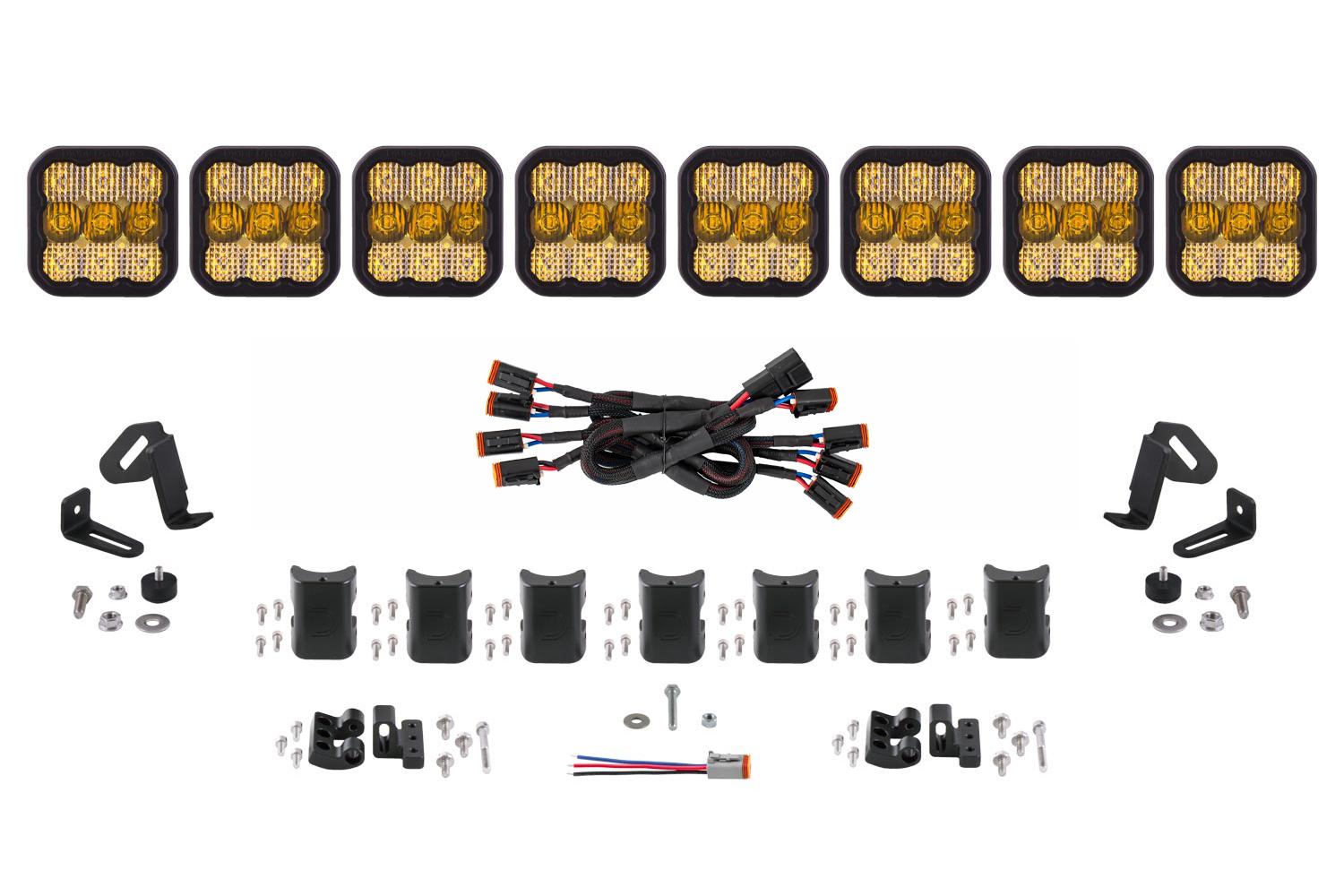 Diode Dynamics SS5 Sport Universal CrossLink 8-Pod Lightbar Yellow Combo Diode Dynamics - DD6803