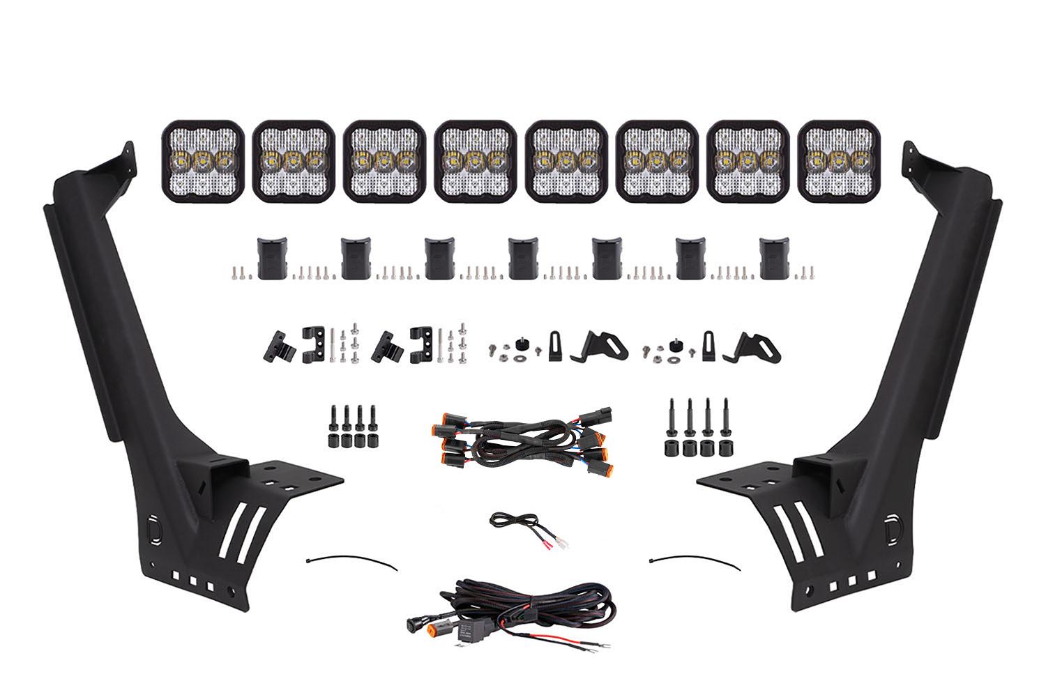 Diode Dynamics Jeep JL SS5 Sport CrossLink Windshield White Combo Lightbar Kit Diode Dynamics - DD6821