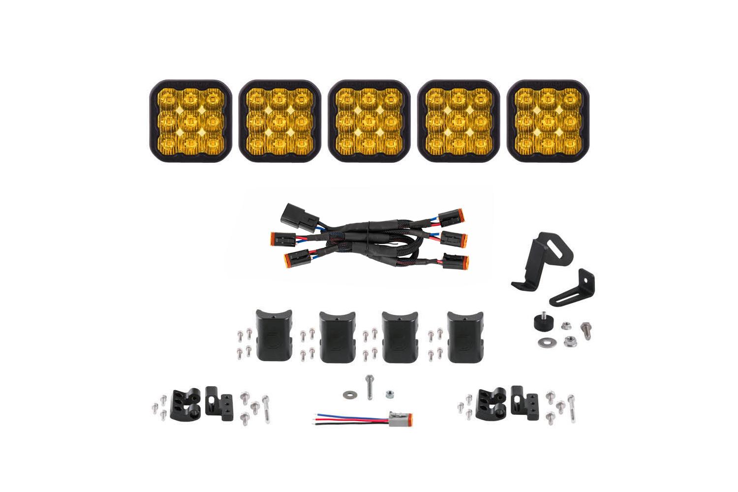 Diode Dynamics SS5 Sport Universal CrossLink 5-Pod Lightbar Yellow Driving Diode Dynamics - DD7209