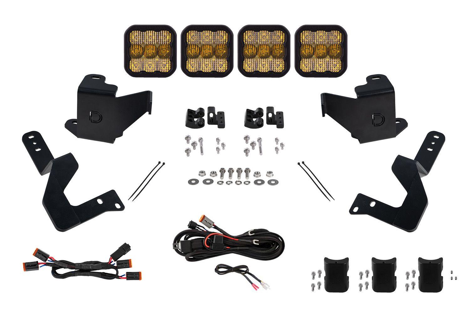 Diode Dynamics SS5 Grille CrossLink Lightbar Kit for 2022 Toyota Tundra, Pro Yellow Combo (2022 Toyota Tundra) - DD7410