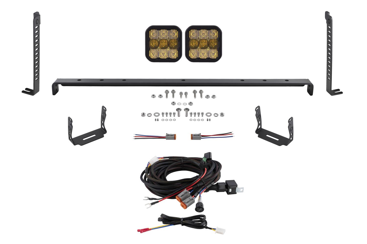 Diode Dynamics SS5 Stealth Grille LED 2-Pod Kit for 2014-2023 Toyota 4Runner, Sport Yellow Combo - DD7535