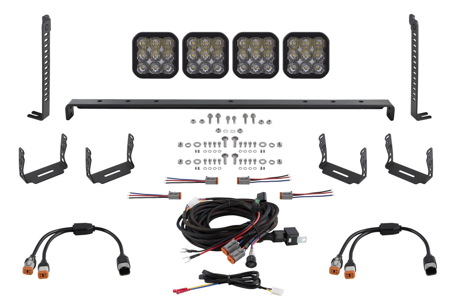 Diode Dynamics SS5 Stealth Grille LED 4-Pod Kit for 2014-2023 Toyota 4Runner, Sport White Driving - DD7546