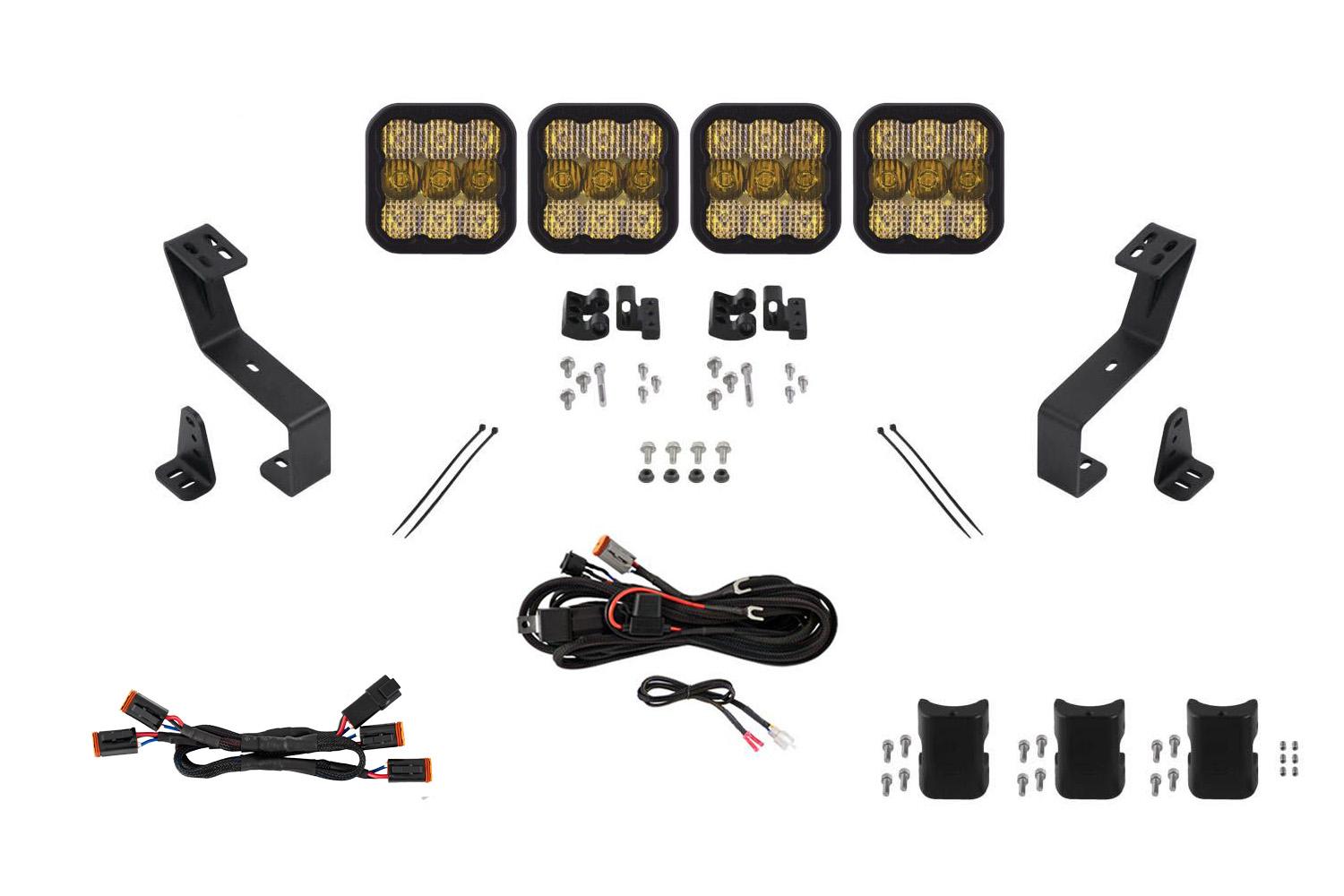 Diode Dynamics SS5 Grille CrossLink Lightbar Kit for 2019-Present Ram, Pro Yellow Combo - DD7611
