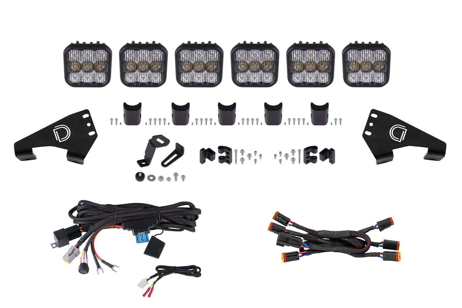 Diode Dynamics 20-Present Polaris RZR SS5 Pro CrossLink Roof White Combo Lightbar Kit - DD7632