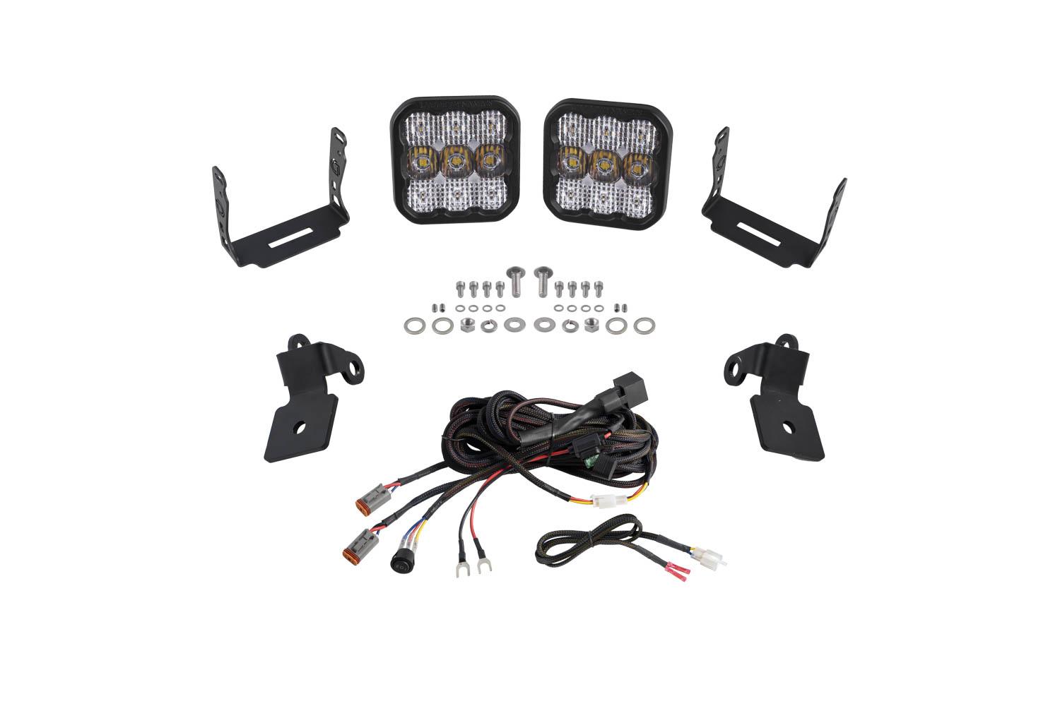 Diode Dynamics 20-Present Polaris RZR A-Pillar LED Pod Kit, SS5 Pro White Combo - DD7641