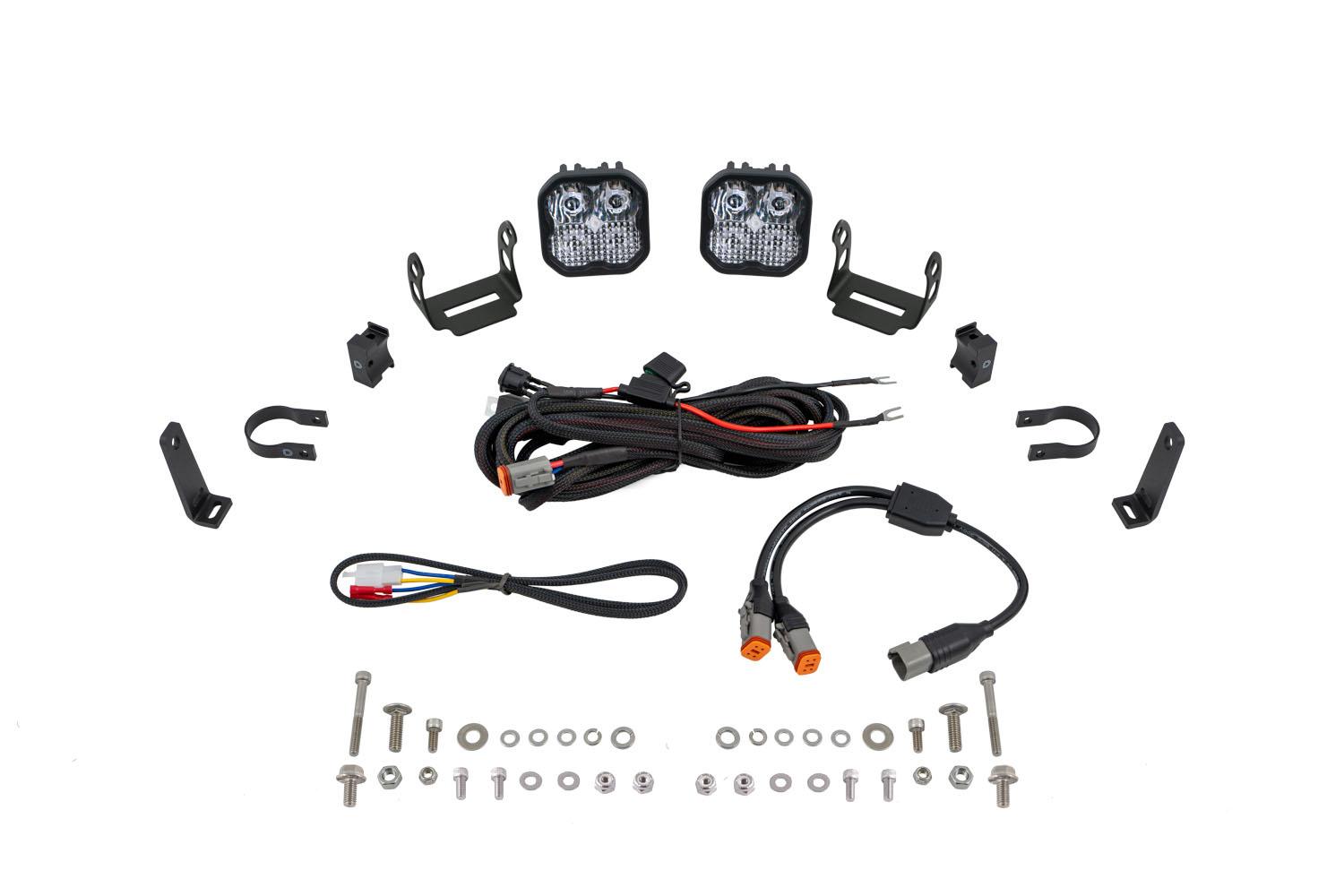 Diode Dynamics SS3 LED Bumper 1.5 Inch Roll Bar Kit, Max White Combo (Pair) - DD7657