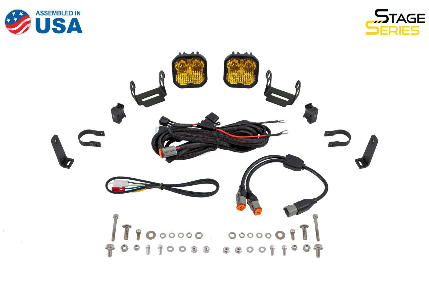 Diode Dynamics SS3 LED Bumper 1 Inch Roll Bar Kit, Sport Yellow SAE Fog (Pair) - DD7683