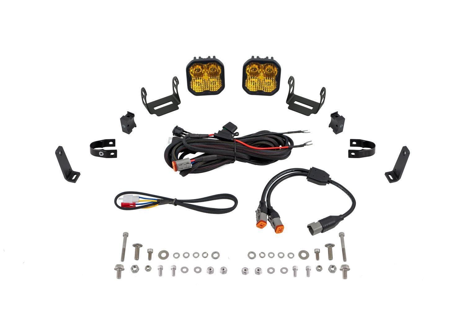 Diode Dynamics SS3 LED Bumper 1 Inch Roll Bar Kit, Pro Yellow Combo (Pair) - DD7678