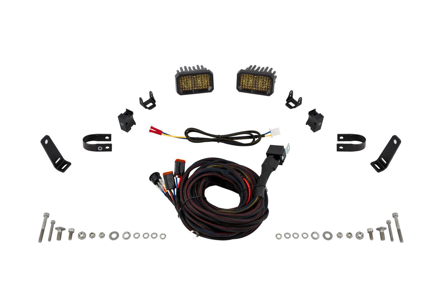 Diode Dynamics Stage Series 1.25 Inch Roll Bar Chase Light Kit, SSC2 Sport Yellow (Pair) - DD7728