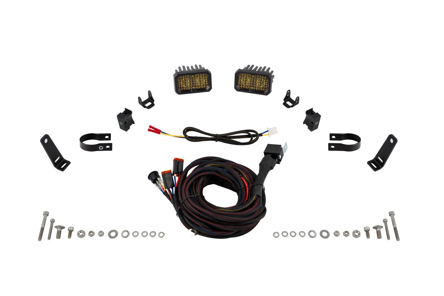 Diode Dynamics Stage Series 1.5 Inch Roll Bar Chase Light Kit, SSC2 Sport Yellow (Pair) - DD7732