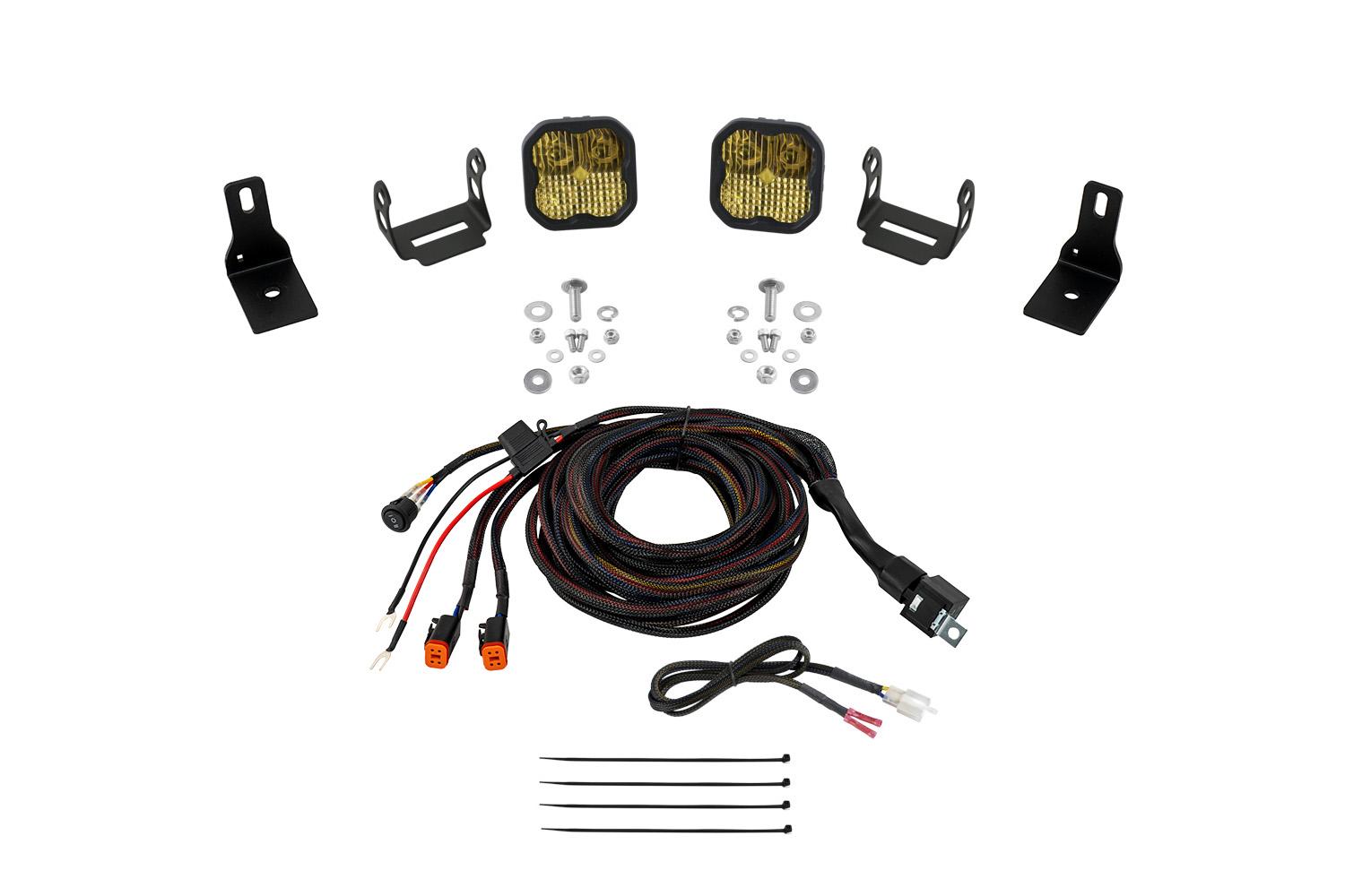 Diode Dynamics Stage Series Ditch Light Kit for 2022+ Ford Maverick, SS3 Pro Yellow Combo - DD7765