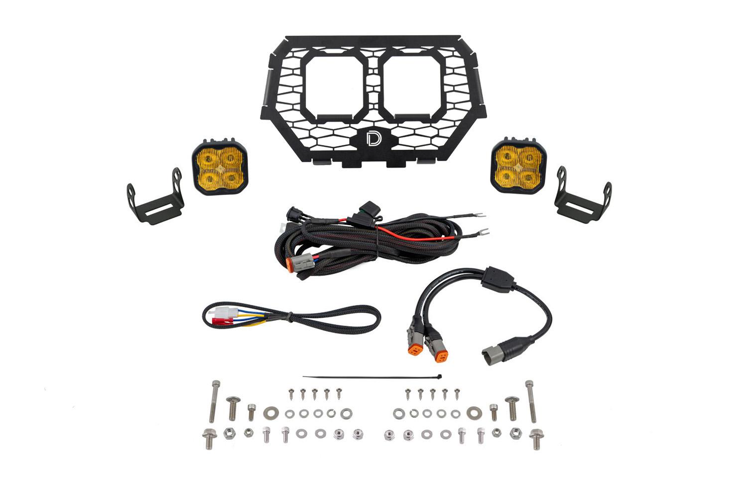 Diode Dynamics Stage Series LED Grille Kit for 2014-2018 Polaris RZR XP, Pro Yellow Fog - DD7862