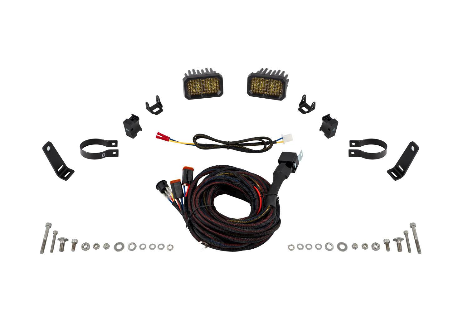 Diode Dynamics Stage Series 1.875 Inch Roll Bar Chase Light Kit SSC2 Sport Yellow (pair) - DD7875
