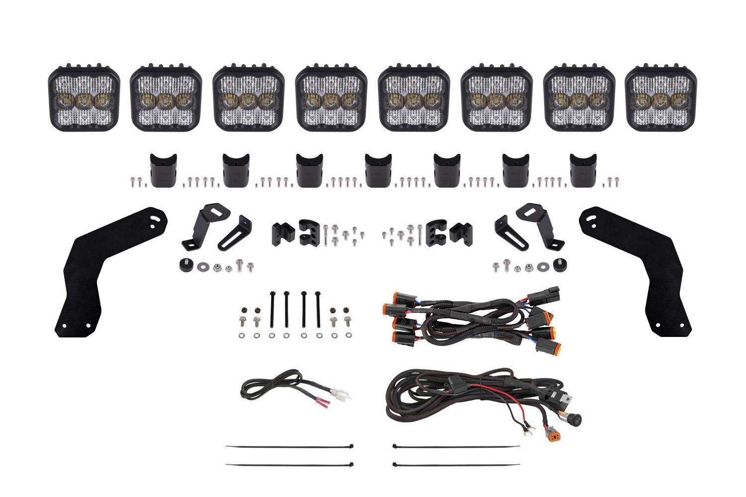 Diode Dynamics Can-Am Maverick X3 SS5 Sport CrossLink Roof White Combo Lightbar Kit - DD7890