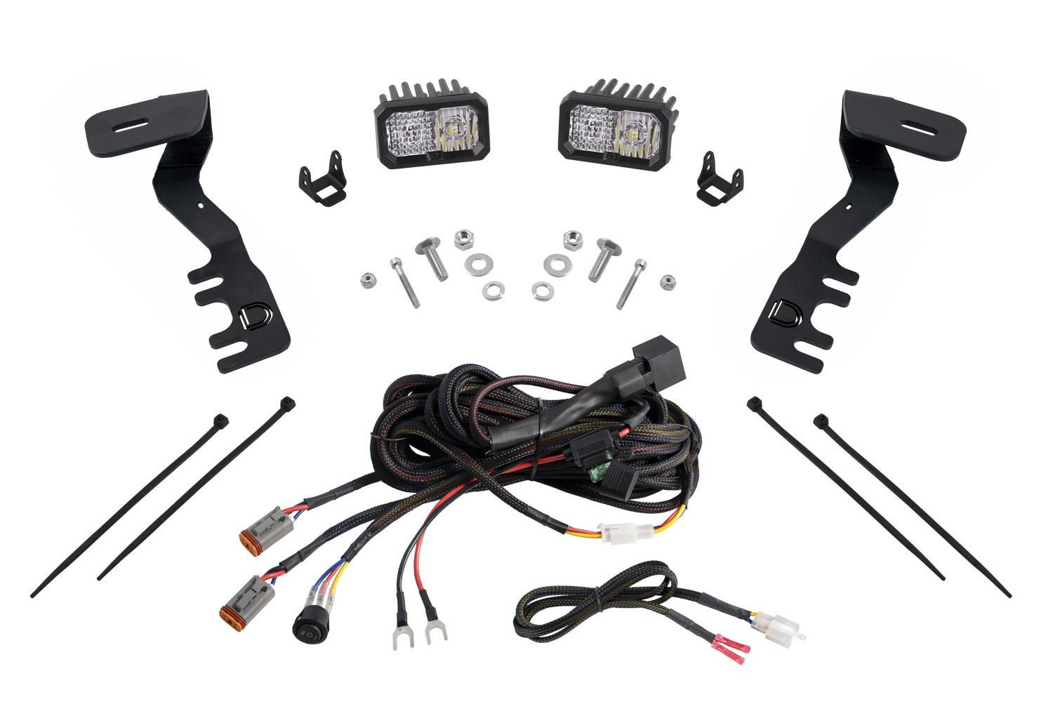 Diode Dynamics Stage Series 2 Inch LED Ditch Light Kit for 2024-Present Toyota Tacoma, Sport White Combo - DD7934