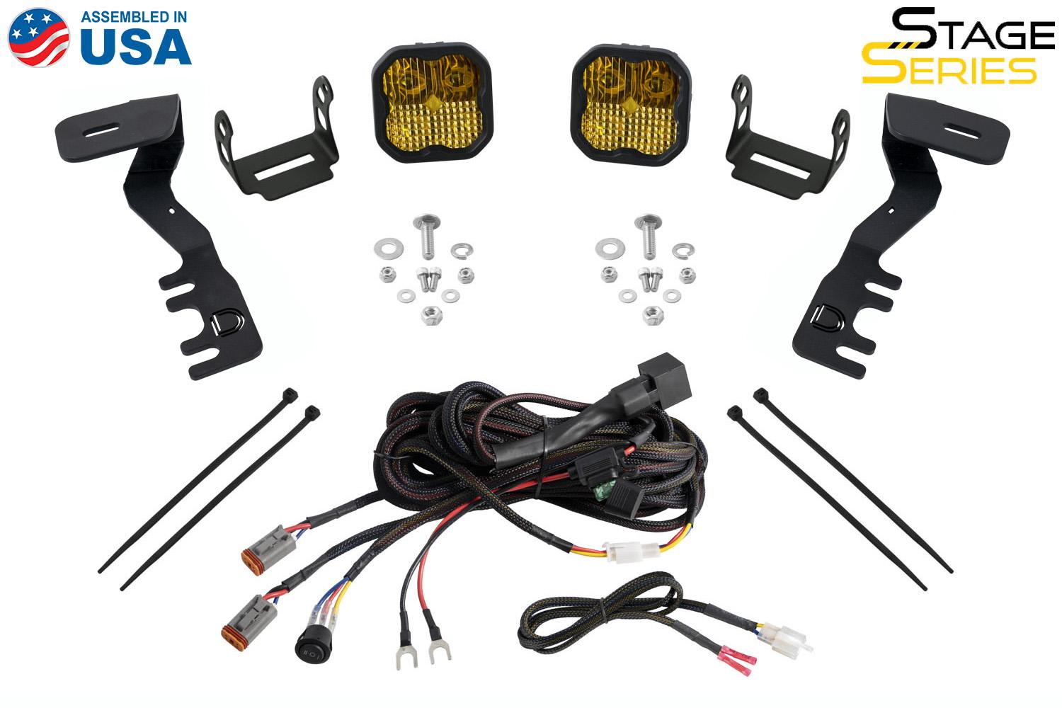 Diode Dynamics Stage Series 2 Inch LED Ditch Light Kit for 2024-Present Toyota Tacoma, Pro Yellow Combo - DD7937
